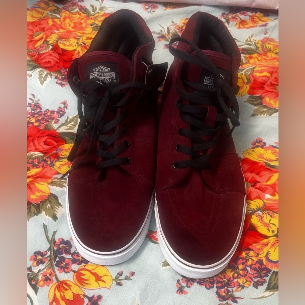 Harley-Davidson Men's Dark Red High-Top Sneakers